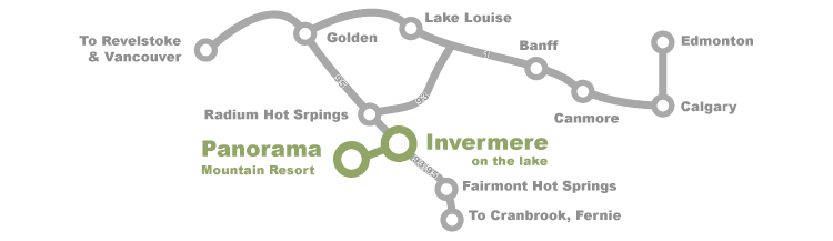 Map to Invermere and Panorama